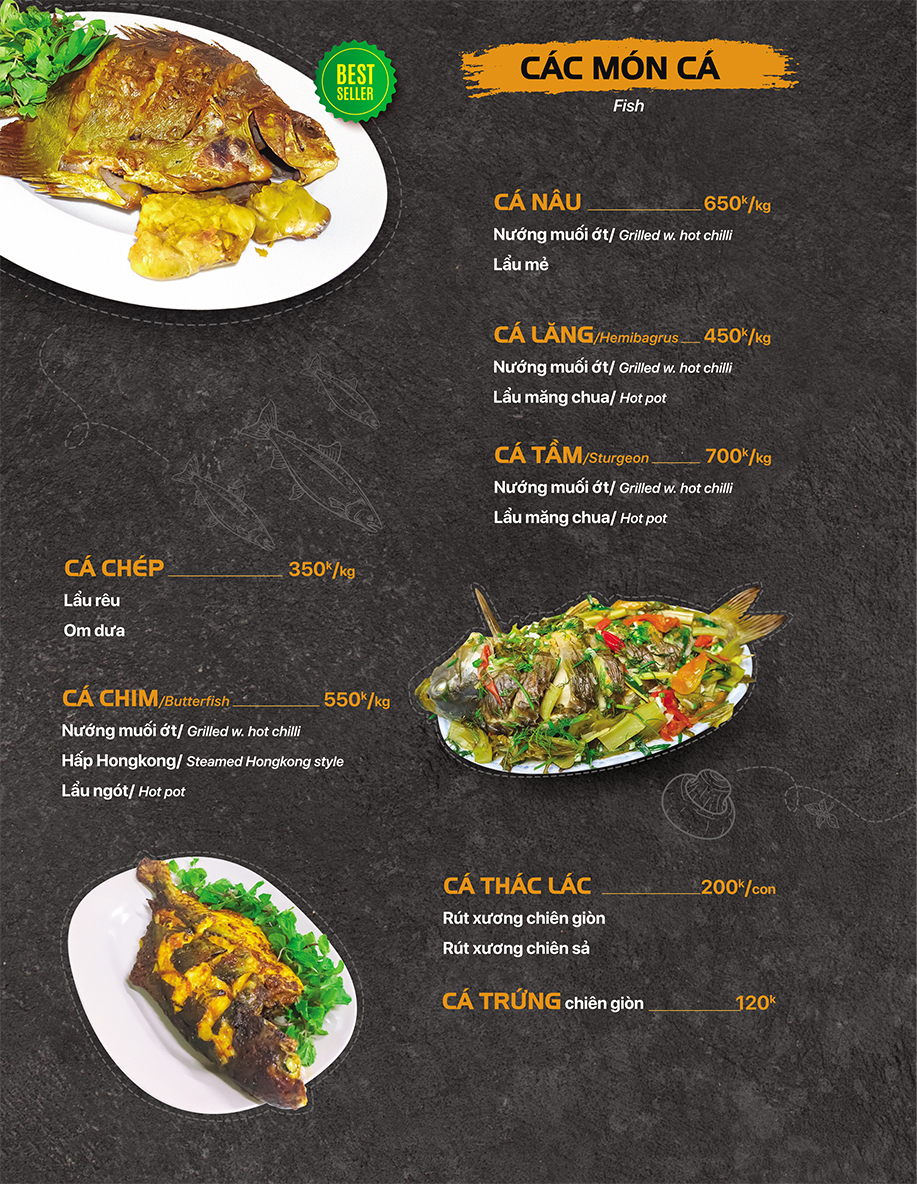 Trang thực đơn các món cá